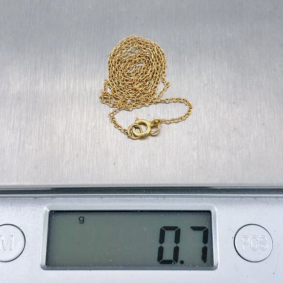 Vintage Sterling Silver 925 Gold Tone Cable Chain Necklace 18" - Picture 2 of 3